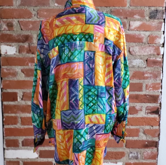 Kyleigh Koo vintage silk oversized shirt/tunic size 12 - Picture 3 of 6